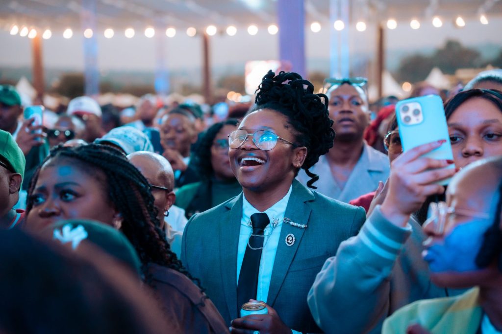 Guests enjoying The Soirée by Stella Artois: Wimbledon Edition in Johannesburg, featuring live music, gourmet dining and stylish entertainment.