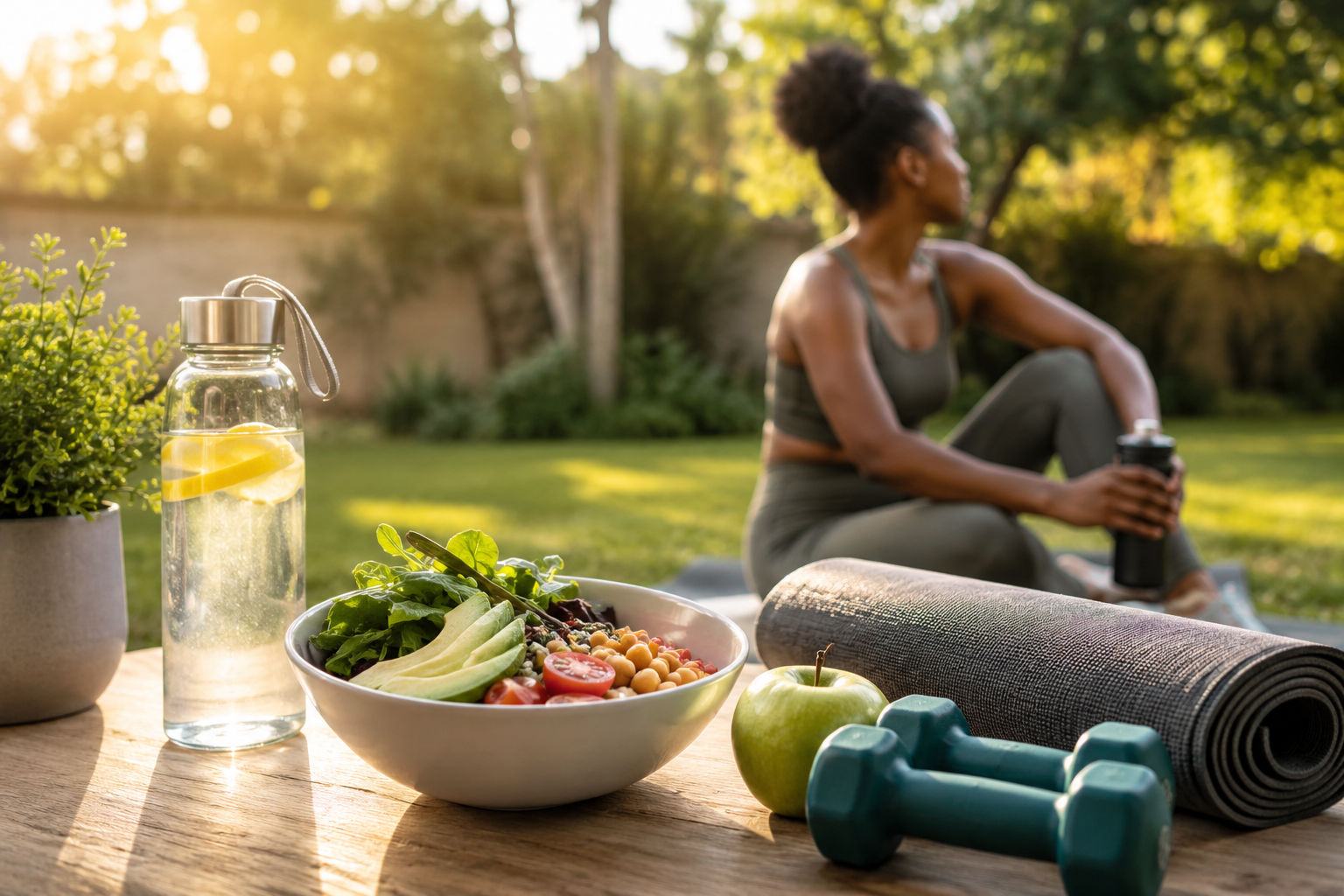 South African woman enjoying a healthy morning walk outdoors, representing an active lifestyle, wellness and everyday healthy habits.
