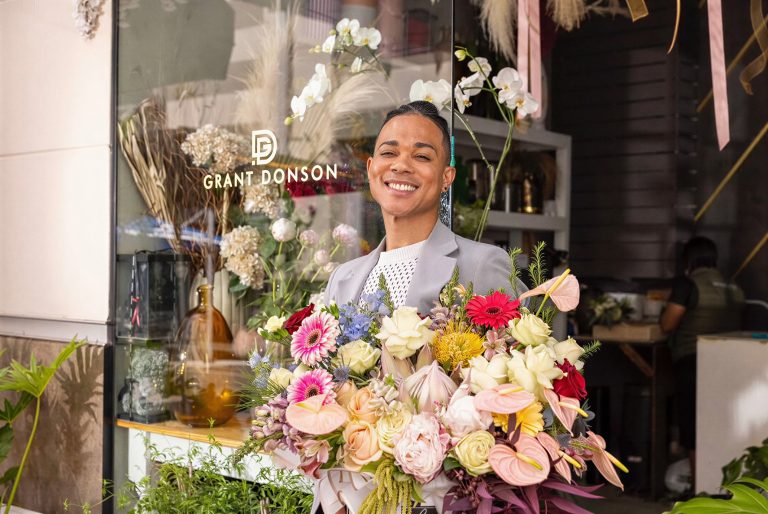 Grant Donson floral arrangements at Flowers by Grant Donson in Rosebank, Johannesburg