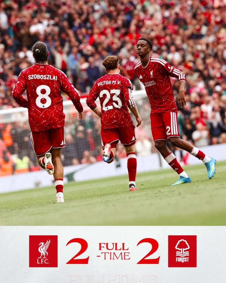 Liverpool Held to 2-2 Draw by Nottingham Forest in Dramatic Anfield Clash
