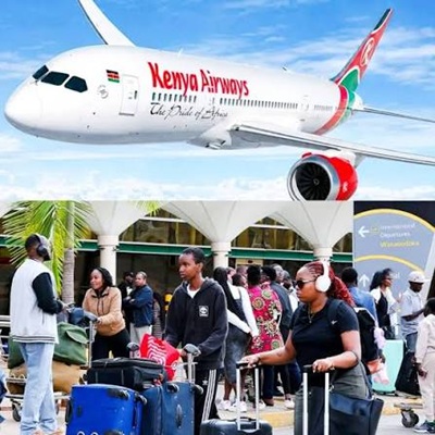 Kenya aviation workers and aircraft at Jomo Kenyatta International Airport